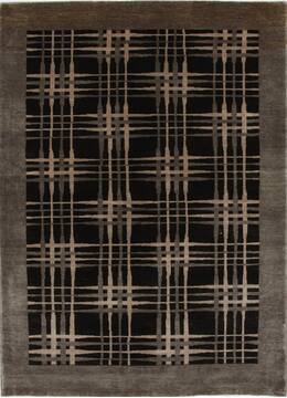 Modern Beige Hand Knotted 4'8" X 6'5"  Area Rug 250-27115