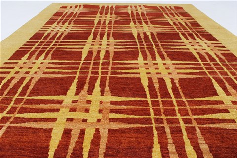 Modern Beige Hand Knotted 48 X 64 Area Rug 250-27117 Image 4