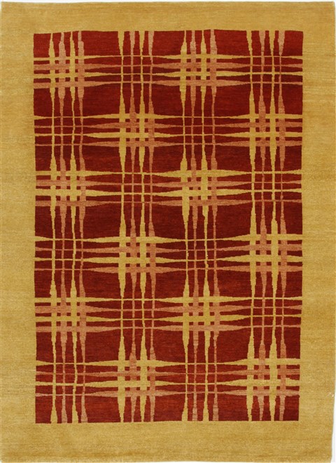 Modern Beige Hand Knotted 48 X 64 Area Rug 250-27117 Image 0