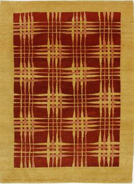 Modern Beige Hand Knotted 4'8" X 6'4"  Area Rug 250-27117