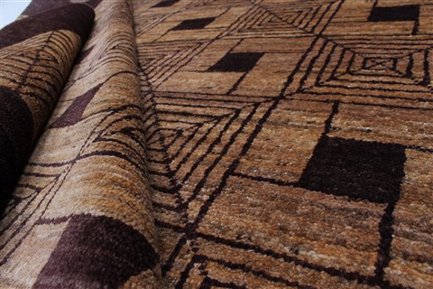 Modern Brown Hand Knotted 60 X 610 Area Rug 250-27121 Image 11