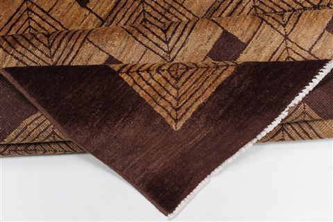 Modern Brown Hand Knotted 60 X 610 Area Rug 250-27121 Image 1