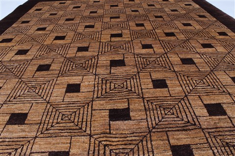 Modern Brown Hand Knotted 60 X 610 Area Rug 250-27121 Image 3