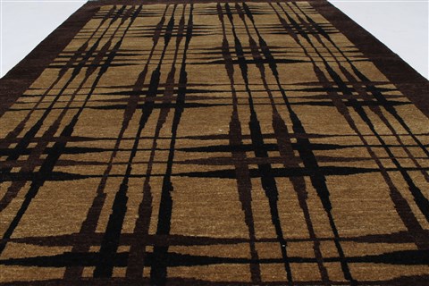 Modern Brown Hand Knotted 46 X 69 Area Rug 250-27123 Image 3