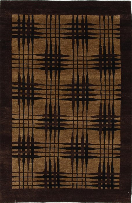 Modern Brown Hand Knotted 46 X 69 Area Rug 250-27123 Image 0