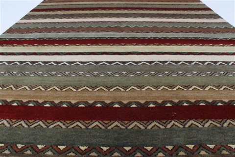 Modern Multicolor Hand Knotted 51 X 71 Area Rug 250-27125 Image 3