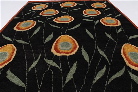 Modern Beige Hand Knotted 48 X 62 Area Rug 250-27126 Image 4