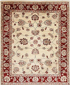 Pishavar Beige Hand Knotted 4'10" X 6'0"  Area Rug 250-27127