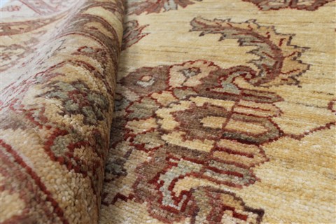 Pishavar Yellow Hand Knotted 51 X 65 Area Rug 250-27128 Image 1