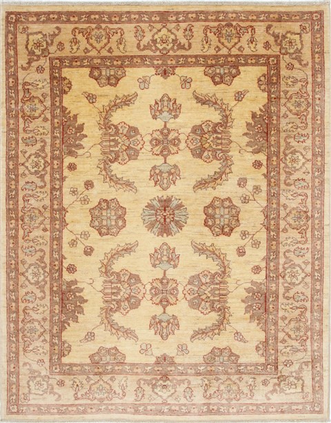 Pishavar Yellow Hand Knotted 51 X 65 Area Rug 250-27128 Image 0