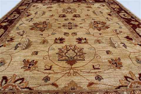 Pishavar Beige Hand Knotted 50 X 63 Area Rug 250-27129 Image 4