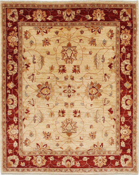 Pishavar Beige Hand Knotted 50 X 63 Area Rug 250-27129 Image 0