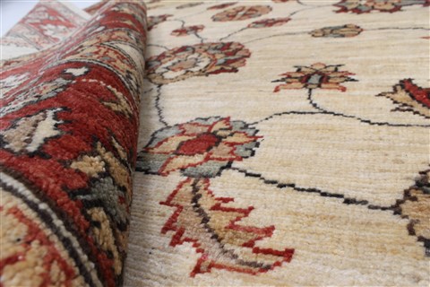 Pishavar Beige Hand Knotted 411 X 63 Area Rug 250-27130 Image 3