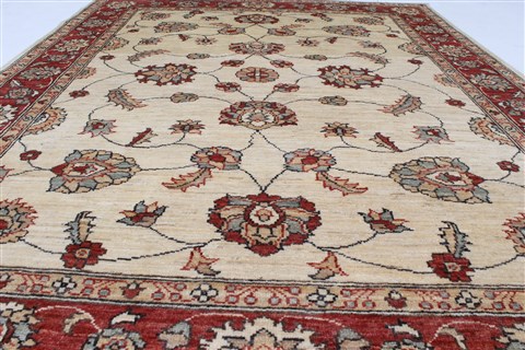 Pishavar Beige Hand Knotted 411 X 63 Area Rug 250-27130 Image 6