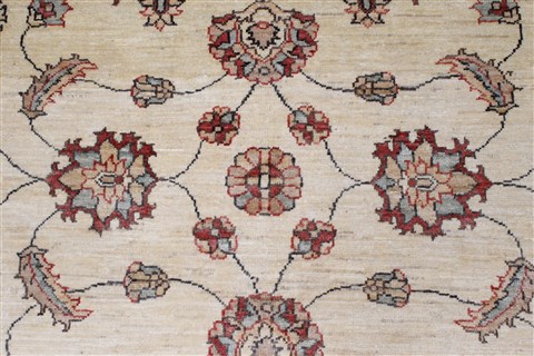 Pishavar Beige Hand Knotted 411 X 63 Area Rug 250-27130 Image 8
