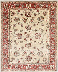 Pishavar Beige Hand Knotted 4'11" X 6'3"  Area Rug 250-27130