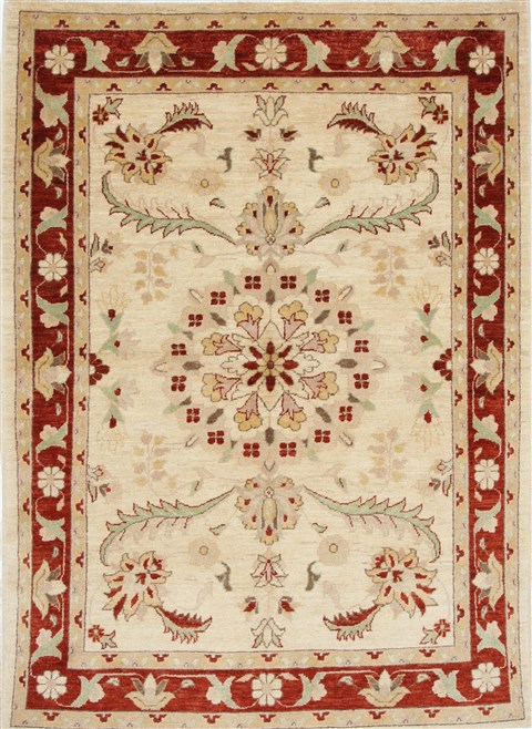 Pishavar Beige Hand Knotted 49 X 69 Area Rug 250-27131 Image 0