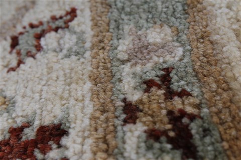 Pishavar Beige Hand Knotted 51 X 71 Area Rug 250-27133 Image 12