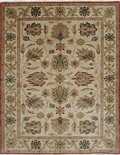 Egyptian Chobi Beige Rectangle 5x8 ft Wool Carpet 27135