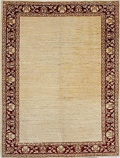 Pishavar Beige Hand Knotted 5'0" X 6'1"  Area Rug 250-27137