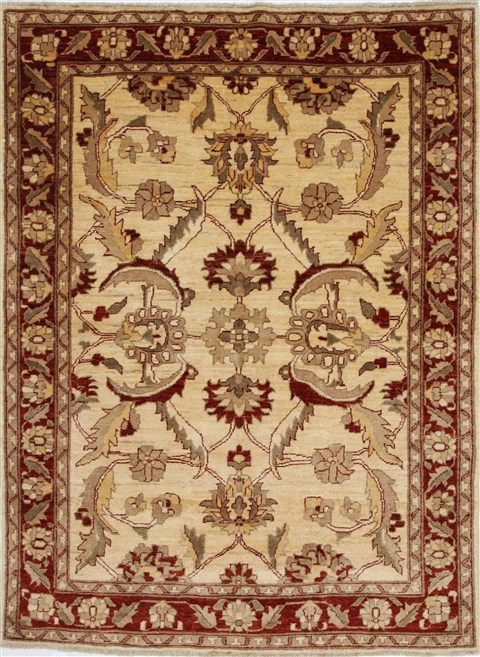 Pishavar Beige Hand Knotted 50 X 61  Area Rug 250-27138 Image 0