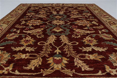 Pishavar Red Hand Knotted 411 X 63 Area Rug 250-27140 Image 3