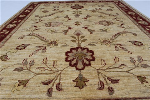 Pishavar Beige Hand Knotted 51 X 611 Area Rug 250-27141 Image 4