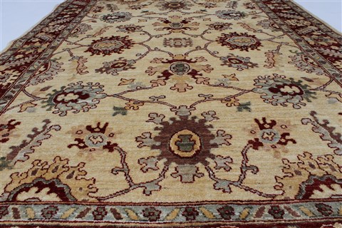 Chobi Beige Hand Knotted 410 X 64 Area Rug 250-27142 Image 4