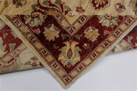 Pishavar Beige Hand Knotted 50 X 70 Area Rug 250-27144 Image 3