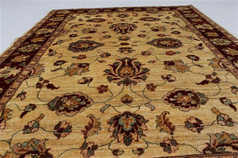 Pishavar Beige Hand Knotted 50 X 70 Area Rug 250-27144 Image 5