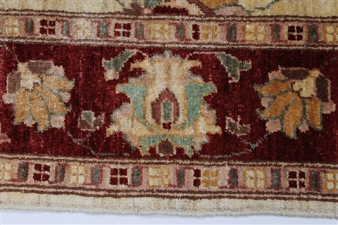 Pishavar Beige Hand Knotted 50 X 70 Area Rug 250-27144 Image 6