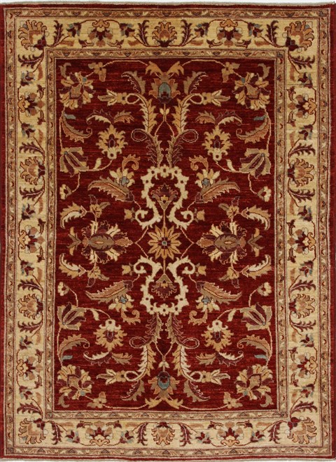 Pishavar Beige Hand Knotted 49 X 66 Area Rug 250-27146 Image 0