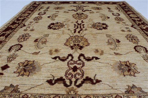 Pishavar Beige Hand Knotted 51 X 65 Area Rug 250-27150 Image 5
