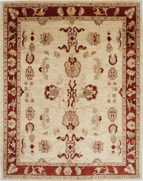 Pishavar Beige Hand Knotted 51 X 65 Area Rug 250-27150 Image 0