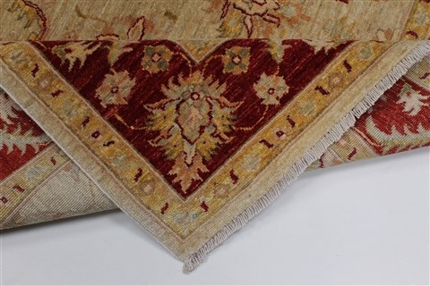 Pishavar Beige Hand Knotted 52 X 64 Area Rug 250-27151 Image 3