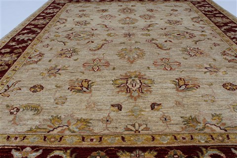 Pishavar Beige Hand Knotted 52 X 64 Area Rug 250-27151 Image 5