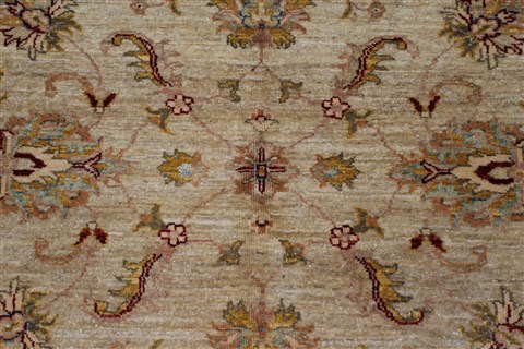 Pishavar Beige Hand Knotted 52 X 64 Area Rug 250-27151 Image 7