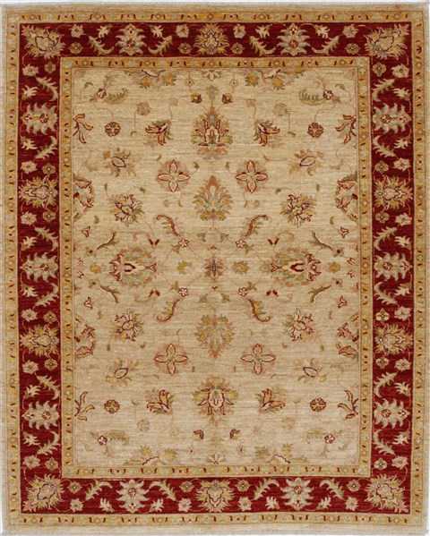 Pishavar Beige Hand Knotted 52 X 64 Area Rug 250-27151 Image 0