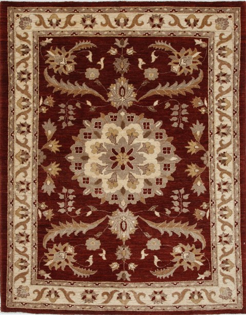 Pishavar Beige Hand Knotted 53 X 68 Area Rug 250-27154 Image 0