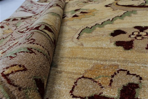 Pishavar Beige Hand Knotted 51 X 68 Area Rug 250-27155 Image 3
