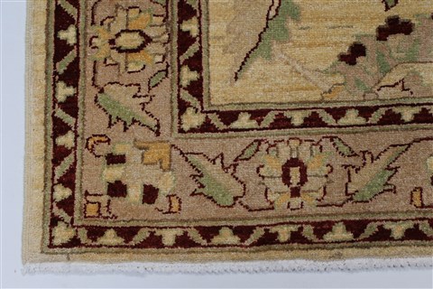 Pishavar Beige Hand Knotted 51 X 68 Area Rug 250-27155 Image 9