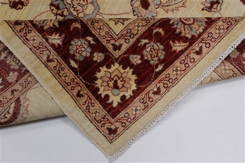 Pishavar Beige Hand Knotted 411 X 610 Area Rug 250-27156 Image 3