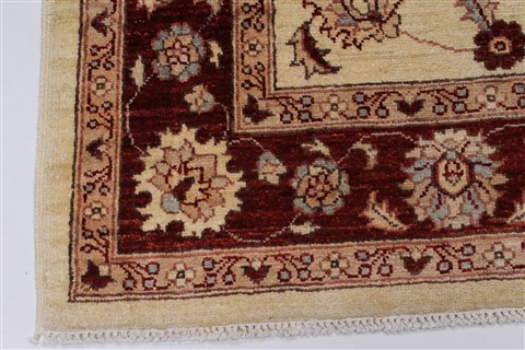 Pishavar Beige Hand Knotted 411 X 610 Area Rug 250-27156 Image 7