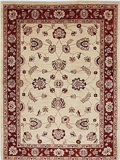 Pishavar Beige Hand Knotted 4'11" X 6'10"  Area Rug 250-27156