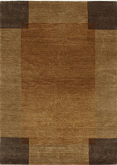 Modern Brown Hand Knotted 4'6" X 6'3"  Area Rug 250-27157