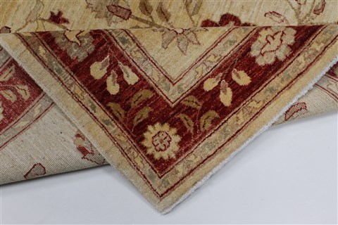 Pishavar Beige Hand Knotted 51 X 610 Area Rug 250-27160 Image 4