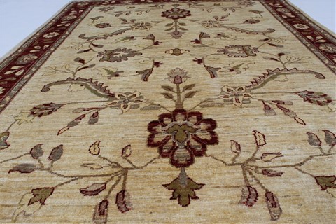 Pishavar Beige Hand Knotted 51 X 610 Area Rug 250-27160 Image 6