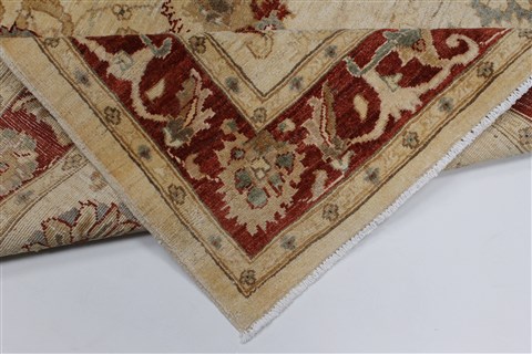 Pishavar Beige Hand Knotted 51 X 67 Area Rug 250-27162 Image 3