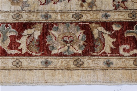 Pishavar Beige Hand Knotted 51 X 67 Area Rug 250-27162 Image 6