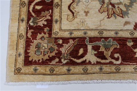 Pishavar Beige Hand Knotted 51 X 67 Area Rug 250-27162 Image 8